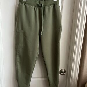 TWO PAIR OF MANDALA Women's jogger scrub pants Olive and Blue.